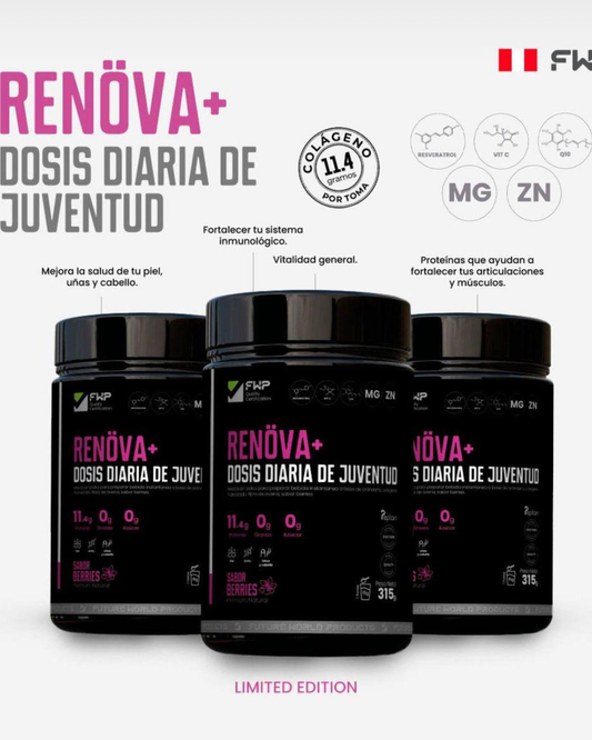 Colágeno Renova Plus con biopéptidos activos pote de 315 gr